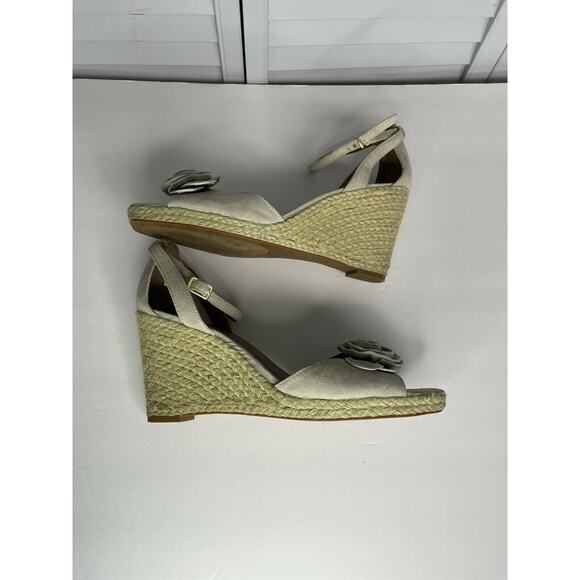 Ellen Tracy Women's Biscayne Ankle Strap Wedge Sandals Beige Size 10 M - Picture 6 of 7
